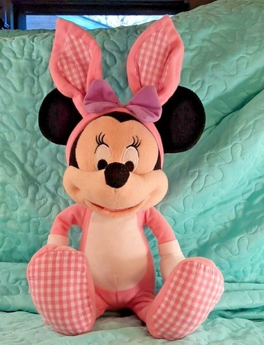 Disney MINNIE MOUSE Pink EASTER Plush Wearing Easter Bunny Ears 19" Stuffed Toy - Picture 5 of 12