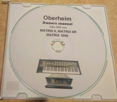 Oberheim Matrix 6 - Matrix 6R - Matrix 1000    -   CD   mit  Program Voice