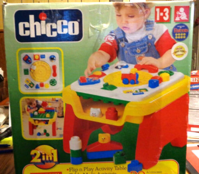 Chicco Flip N Play 2-in-1 Activity Train Block Table ~ Kids