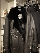 Rrp£1000+ The Arrivals Moya Aviator Shearling Luxury Autumn Winter Coat Size M
