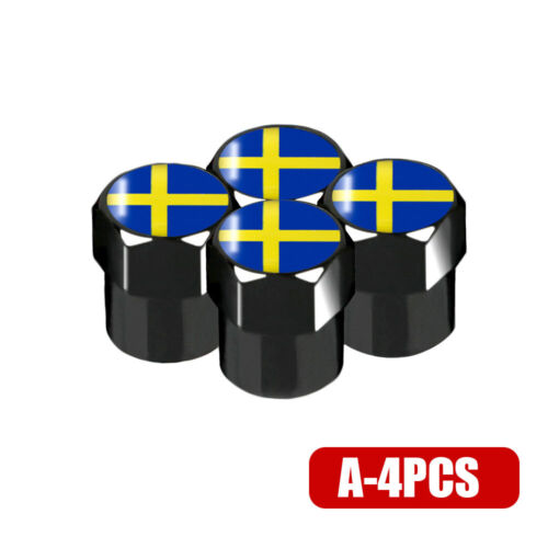 4pcs Sweden Flag Car Auto Wheel Tyre Tire Valve Stems Air Dust Cover Screw Caps - Picture 11 of 14