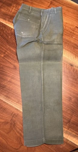 VTG US Military OG-107 Fatigue Pants 34x29  Vietnam Era Sateen Utility Trousers