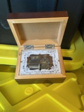 Vintage Toyo Wooden Music Box with Girl and Dog Illustration