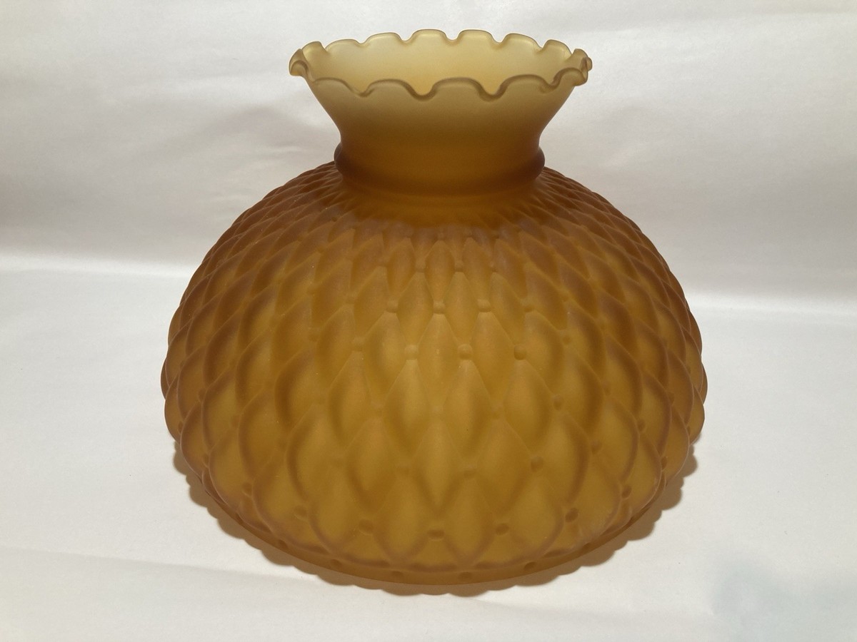 ライト・ランタン Amber Diamond pattern Lamp Shade Vintage Gold Amber Diamond Quilted Embossed Sayin Glass Lamp Shade