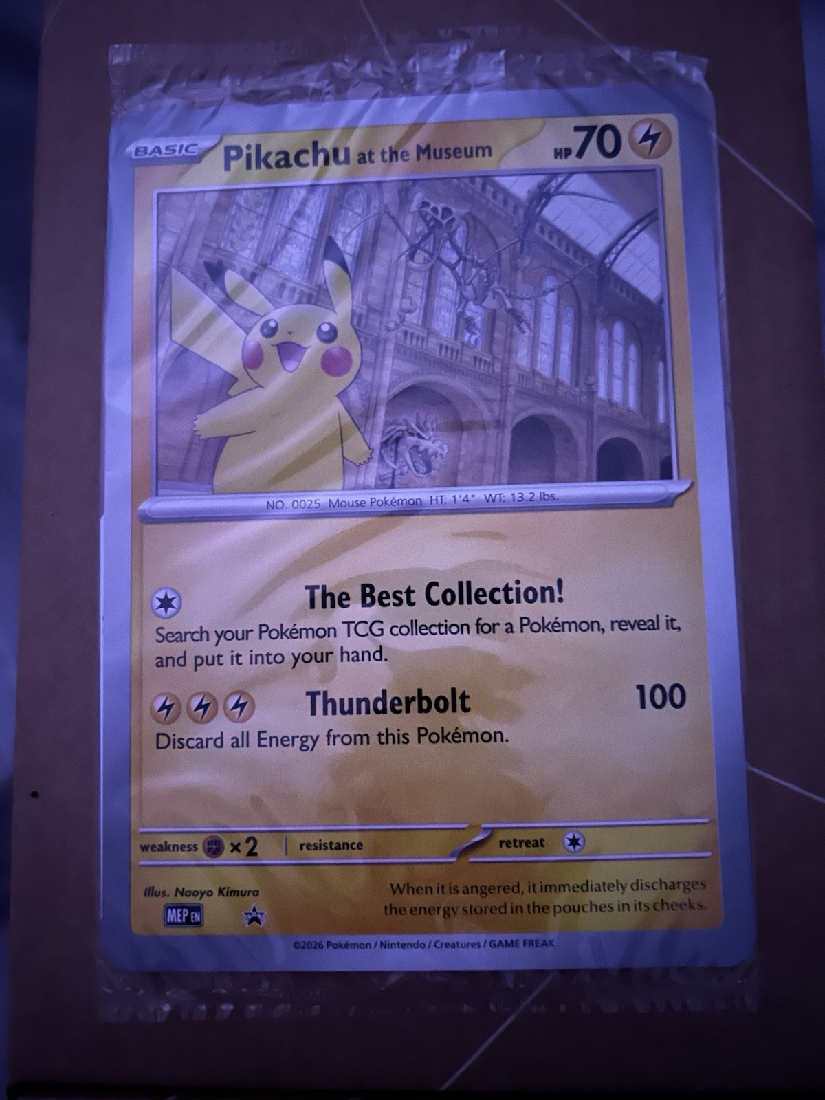 Pikachu At The Museum. Pokemon Card In Amazing Condition and In Packaging Rare