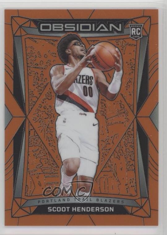 2023-24 Panini Obsidian Electric Etch Orange Flood 51/99 Scoot Henderson #2 14sx