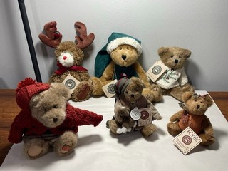 Boyds Bears Lot of 6 Vtg Plush Winter Christmas Fall Pumpkin Rudy Pitoody Elf