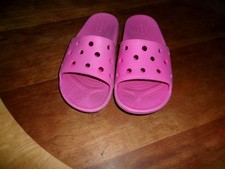 Crocs Classic Slide V2 209422-6UB Sandals Kids 3 Pink Open Toe Slip On GBO1670