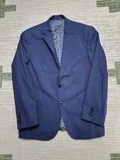 Ted Baker Endurance Jay CT Blazer Mens 42 Blue Wool Blend Sport Coat Notch Lapel