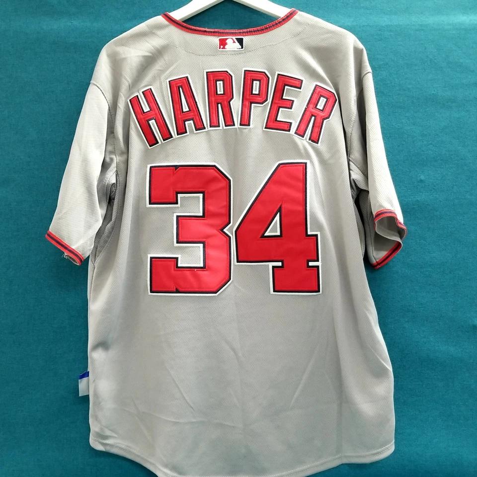 Majestic Bryce Harper Washington Nationals MLB #34 Baseball Jersey Men's 48 - Image 2 of 4