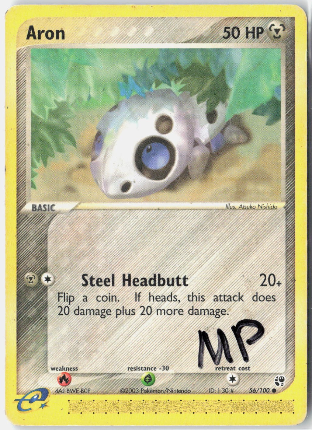 Aron 56/100 Common Sandstorm Pokemon Moderately Played