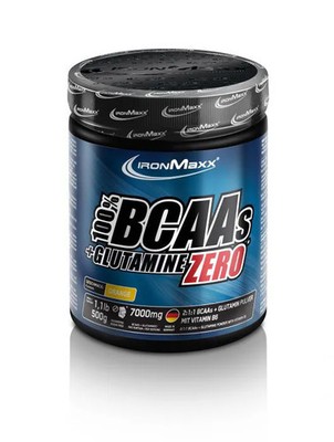 IronMaxx 100% BCAAS + Glutamine Zero, 500g Dose, Orange