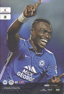 2015/16 PETERBOROUGH UNITED v WIGAN ATHLETIC ( 20/10/15 Folded Teamsheet)