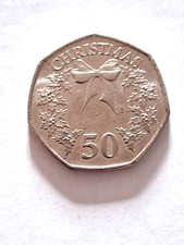 2014 GIBRALTAR Christmas Holly and Bow 50p coin