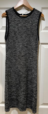 alice olivia dress xs sleeveless knit black and silvery gray