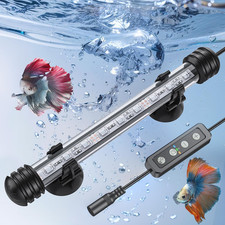1.8 W Aquarium LED Light 7.5 Inch Underwater Fish Tank Light with Timer Auto On/