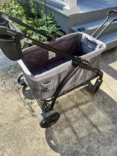 All-Terrain Stroller Wagon 2 Seats Collapsible with Canopy Dark Grey/Black