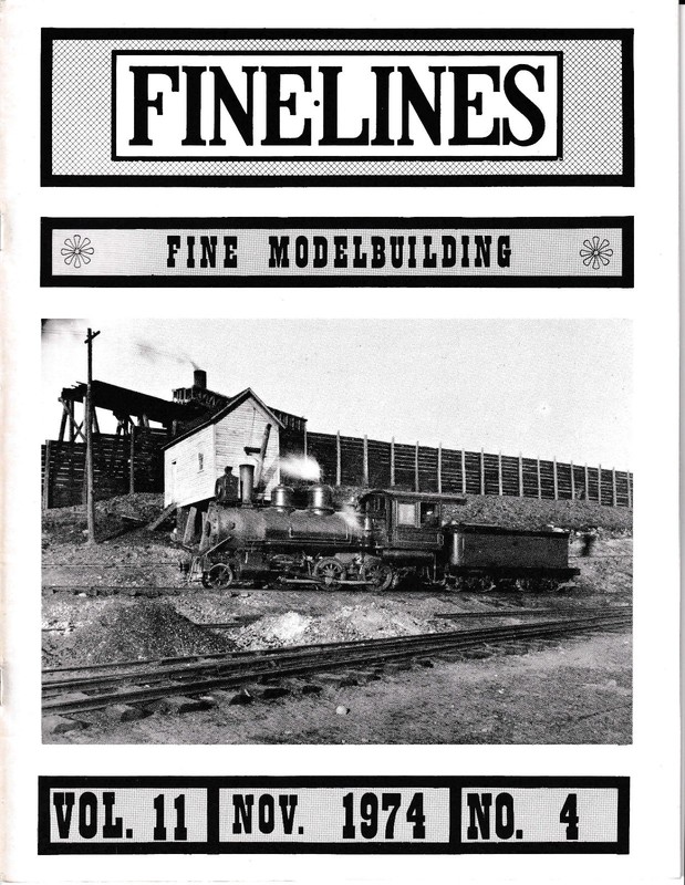 Finelines Volume 11, Nov. 1974, No. 4 featuring Quincy and Torch Lake RR