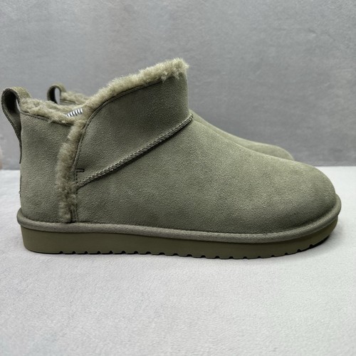 UGG Koolaburra Ultra Mini Damengröße 10 Stiefel grün Wildleder Kunstfellfutter