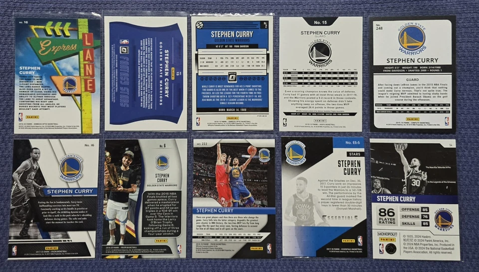STEPHEN CURRY LOT of 10 Cards ALL Cards Are MINT or BETTER CONDITION - Image 4 of 4