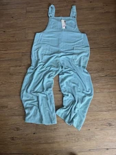 Dakotoo Green/ Teal Jumpsuit Romper Plus Size 2XL Wide Leg Textured Fabric