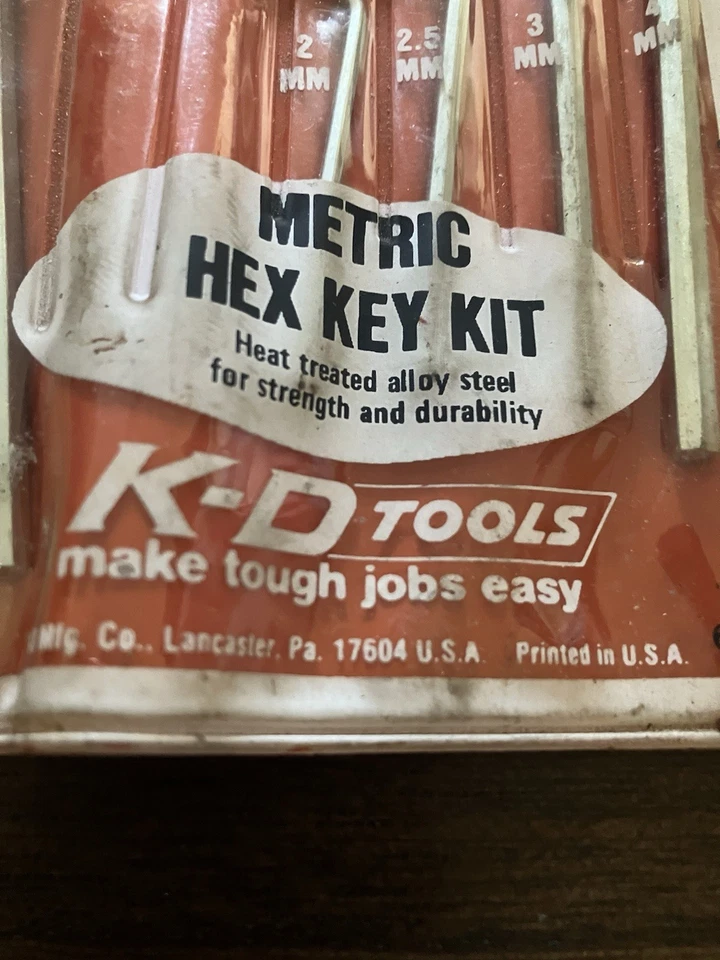 K-D Metric Hec Key Kit 10mm-2mm 8 Piece Set Made In The USA - Image 2 of 2