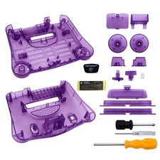 N64 Shell Cover Replacement for Nintendo 64 Console Housing Case Clear Purple