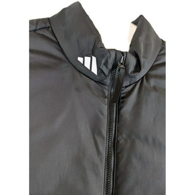 Adidas Black PUFFER JACKET MENS Large COAT BLACK WARM WINTER Golf A570