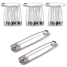 30 Pack Extra Large Safety Pins 3 Inch - Safety Pins for Sewing, Durable Stainle