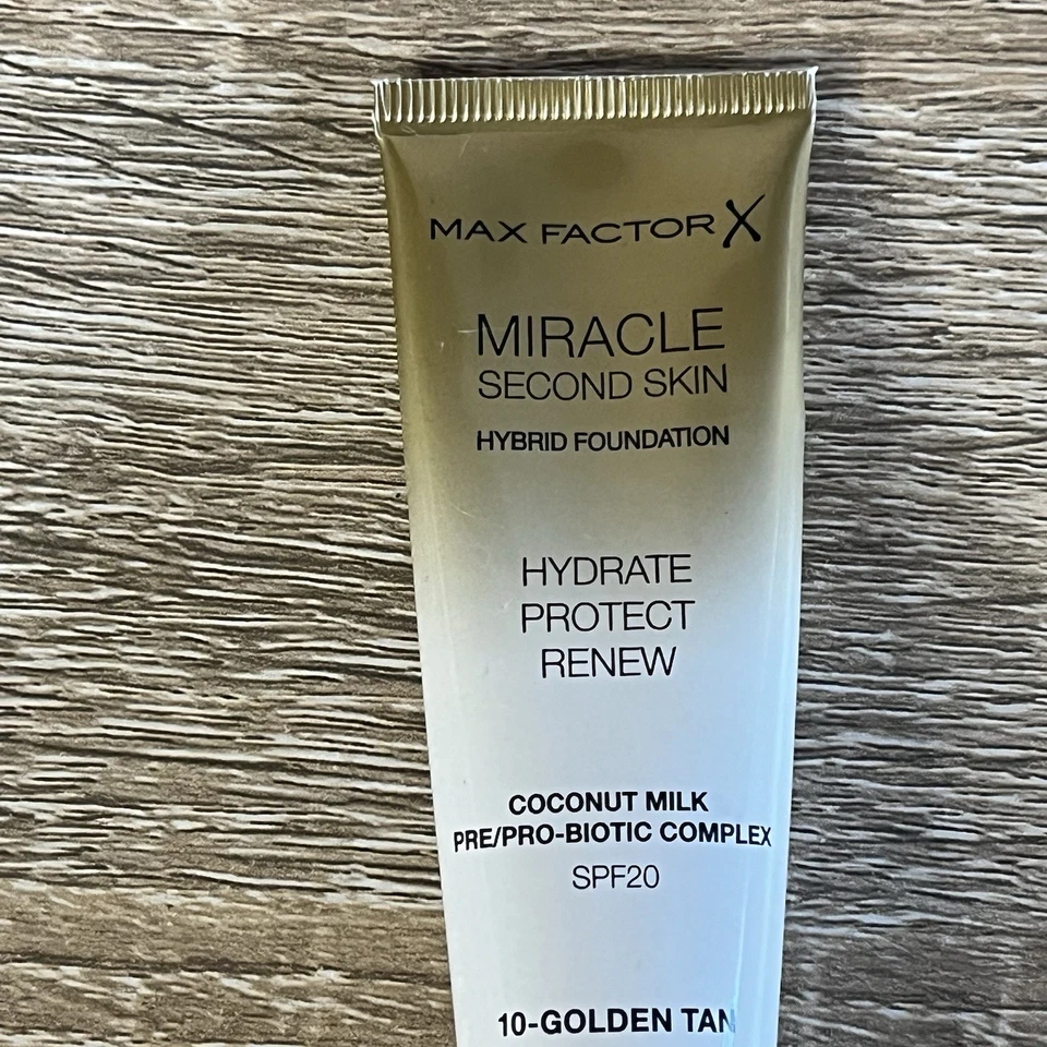 MAX FACTOR MIRACLE SECOND SKIN HYBRID FOUNDATION SPF 20 - Golden Tan No 10 - Image 3 of 4