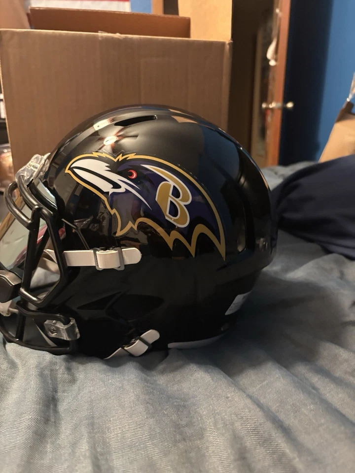 Casco de fútbol americano réplica firmado por Ed Reed Baltimore Ravens Foto 3 de 4