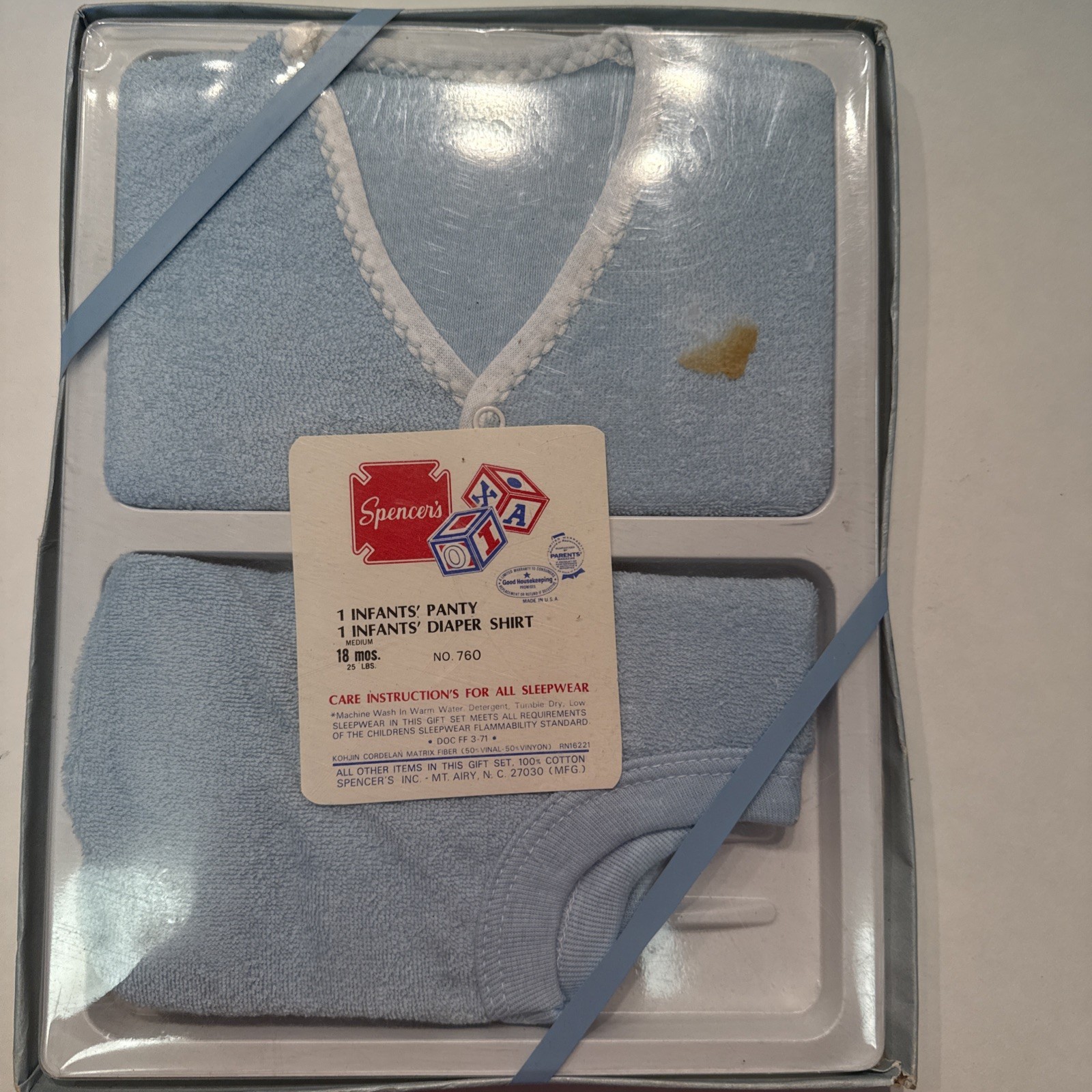Vintage Spencer's Panty. And Diaper Set New Terry Material Blue