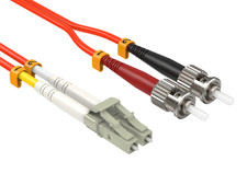 OM1 LC/ST Duplex 62.5/125 Multimode Fiber Optic Cable - 1/2/3/5/10/15m