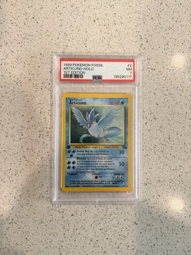 1999 POKEMON FOSSIL 2 ARTICUNO-HOLO 1ST EDITION - PSA 7