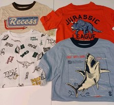 365 Kids Garanimals Boys Recess Shark Dino T-shirt Size 8 Lot Of 4 Shirts
