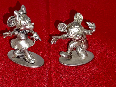 Hudson Pewter Disney Productions Mickey And Minnie Mouse Figurine 653 & 654