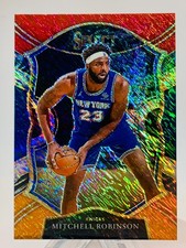 2020-21 Panini Select - Mitchell Robinson #9 Red White Orange Shimmer Prizm