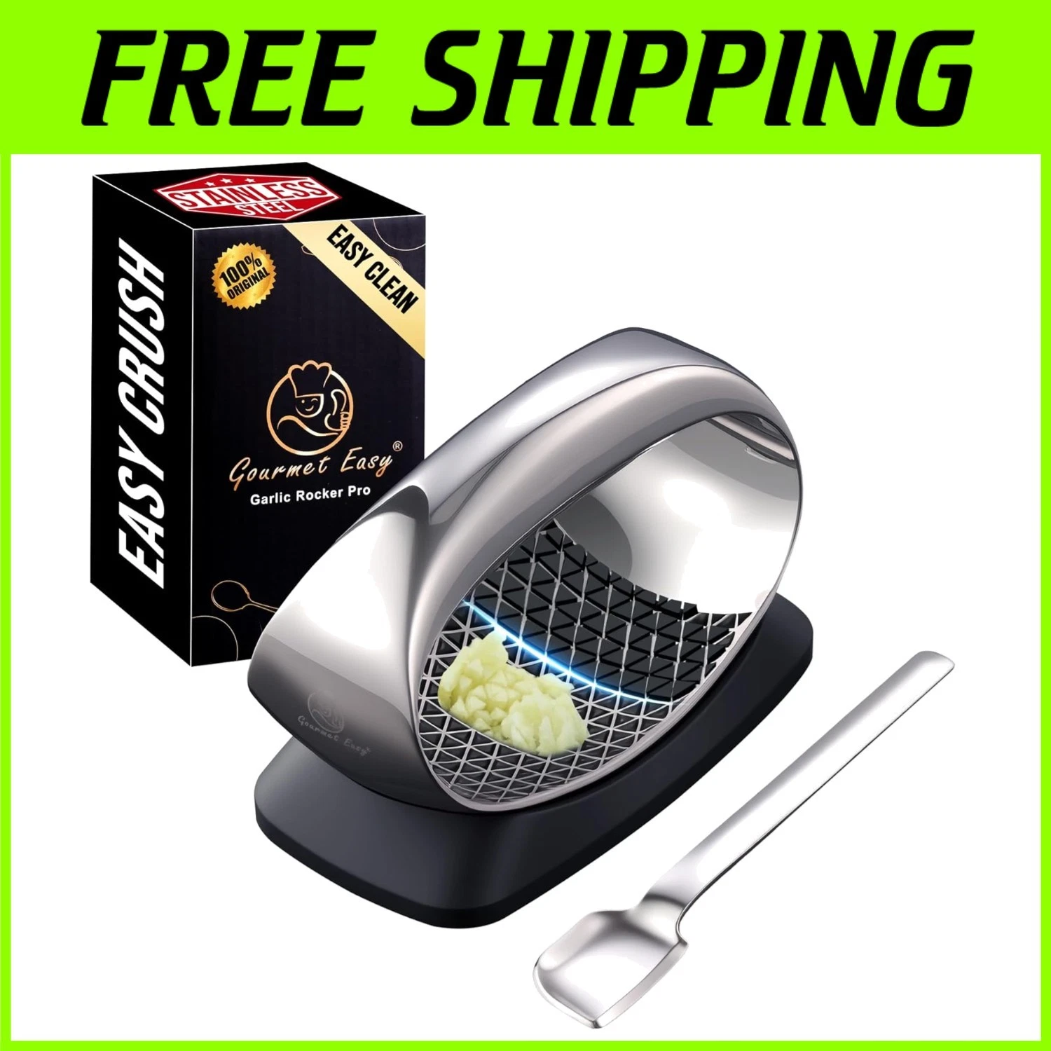 Stainless Steel Garlic Press Rocker with Eject Base/-
Opens in a new window or tab