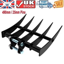 Mini Excavator Attachment Mini Digger Rake 490mm / 25mm Pins Mini Grabber