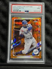 Topps Chrome Sapphire 2021 Mookie Betts Orange /25 #13 Dodgers PSA 9