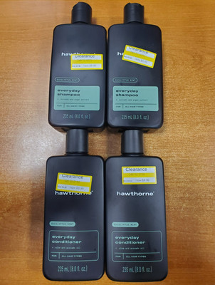 4 Pack: Hawthorne Everyday Shampoo & Conditioner Eucalyptus Mint 8 oz. ea E7E