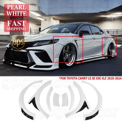 For Toyota Camry LE SE XSE XLE 2018-2024 Yofer Style White Add-On Fender Flares