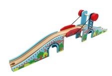 Wooden Train Tracks Accessories Wood Train Lifting Bridge for Railroad Tracks...