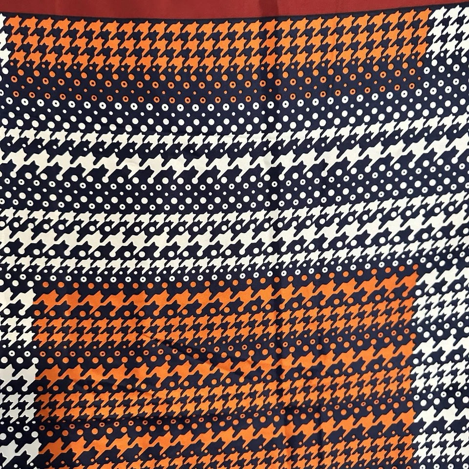 PIERRE BALMAIN Pata de Gallo Seda Bufanda Bufanda 30" X 30" Clásico Ecuestre Azul Marino Foto 4 de 4