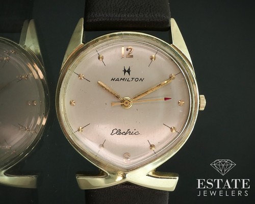 Vintage 14k Gelbgold Hamilton Electric 505 Polaris Herren Kleid Uhr i15544