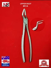 #51A DENTAL EXTRACTING EXTRACTION FORCEPS,UPPER ROOTS 51A,SERRATED HANDLE