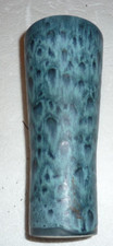 vase rouleau moucheté d'origine allemand en faïence bleu-vert, super déco