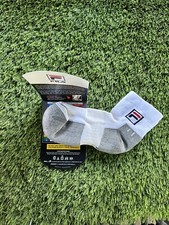 FILA ADULT DRY MAX  1/4 CREW TENNIS SOCKS MADE USA MENS 8.5-10.5 WOMENS 10-12