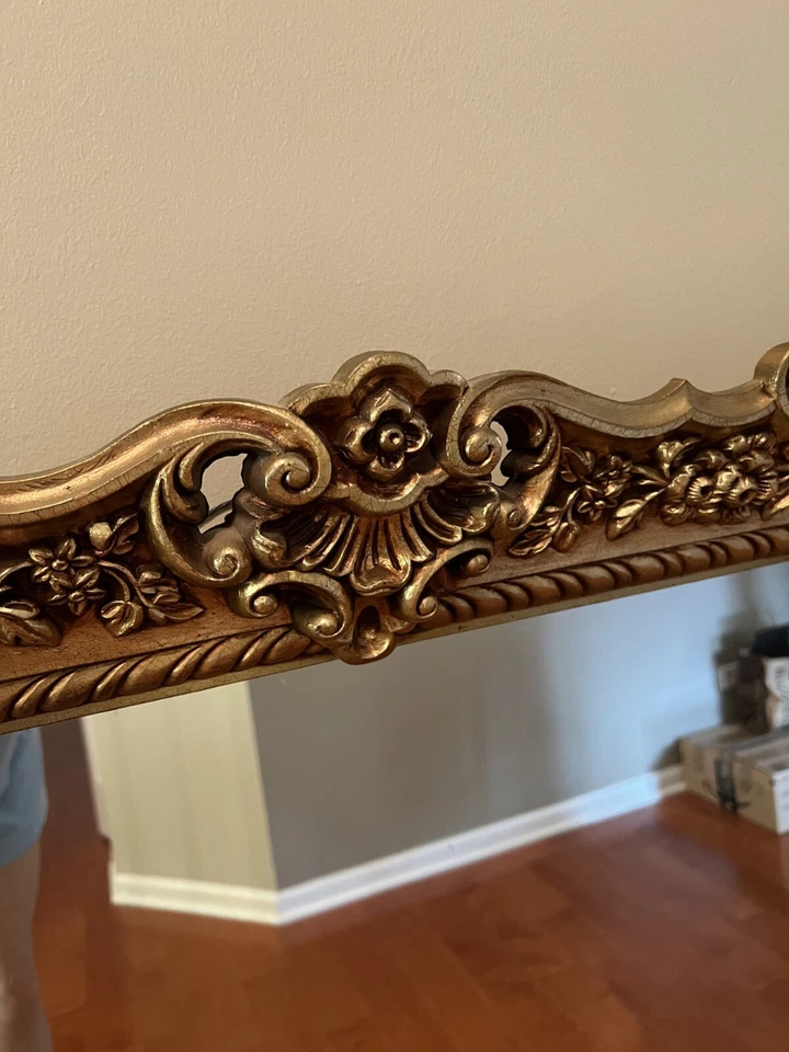 Vintage Hollywood Regency Wall Hanging MIRROR Gold Gilded 32 x 44x5 PICKUP ONLY - Image 4 of 4