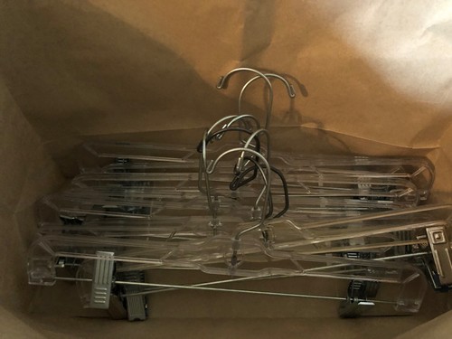 Hangers Metal34 Clear/black Plastic Pant/Short/Skirt Swivel Hooks & Metal Clips - Picture 7 of 8